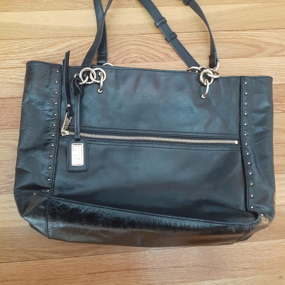 BAGLEY MISCHA STUDED LEATHER TOTE OS  HANDBAG Black - Picture 5 of 5